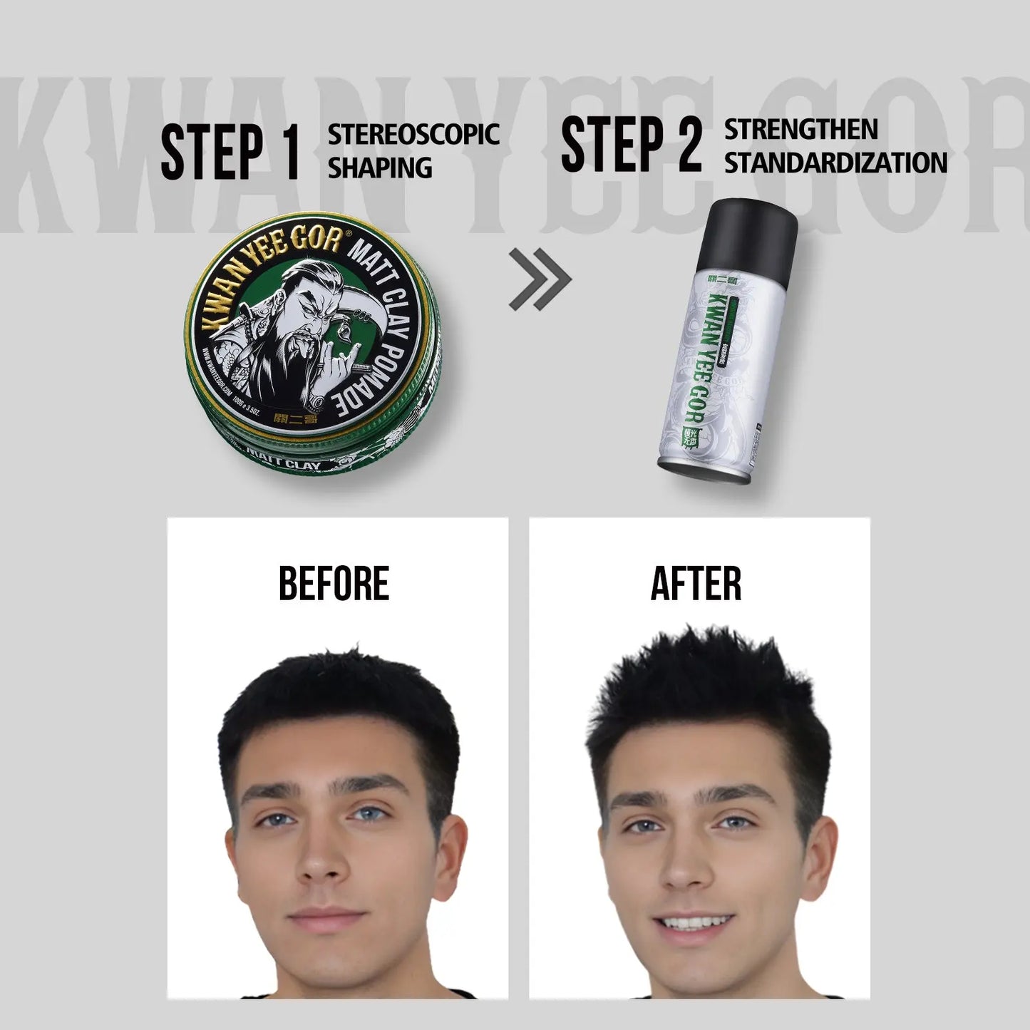 Kwan Yee Gor Matt Clay Pomade for Men – Strong Hold, Water-Based - KWAN YEE GOR