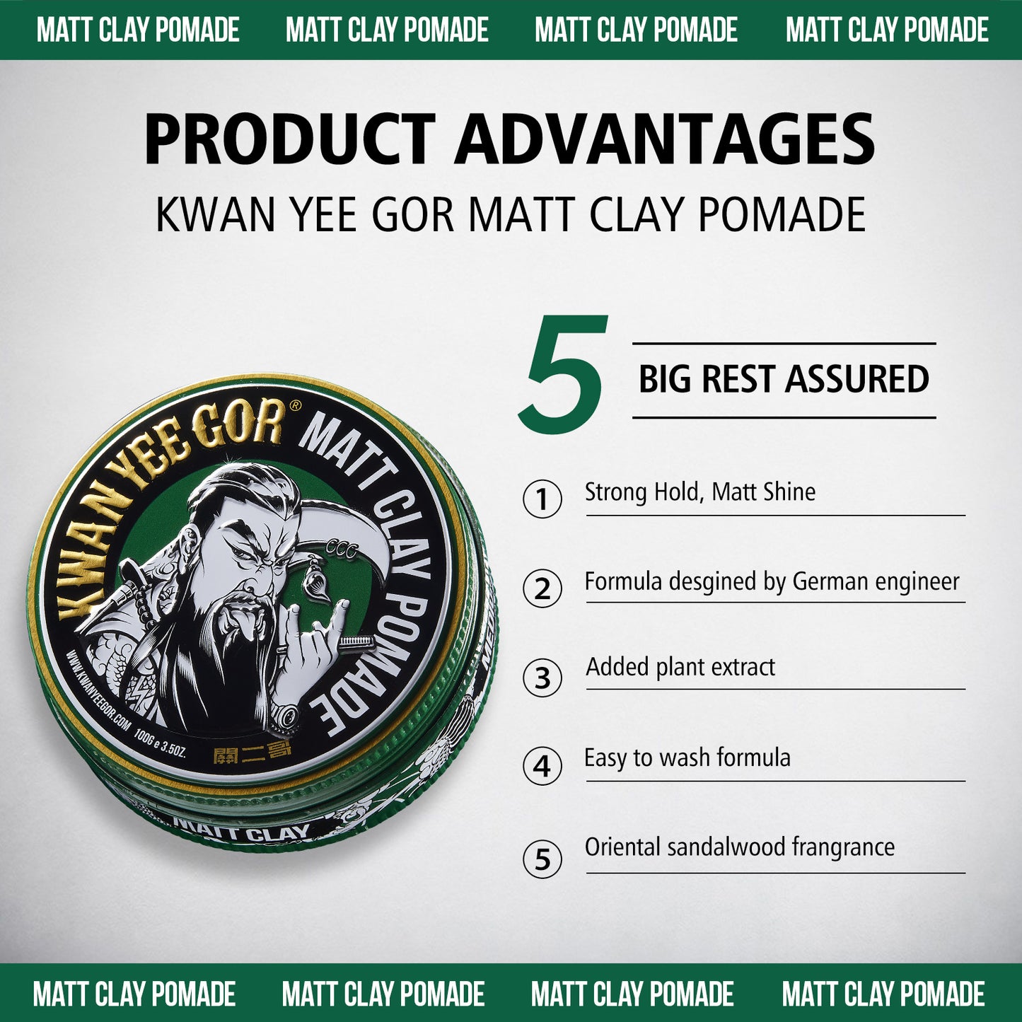 Matte Clay Pomade for Men – Strong Hold, Water-Based