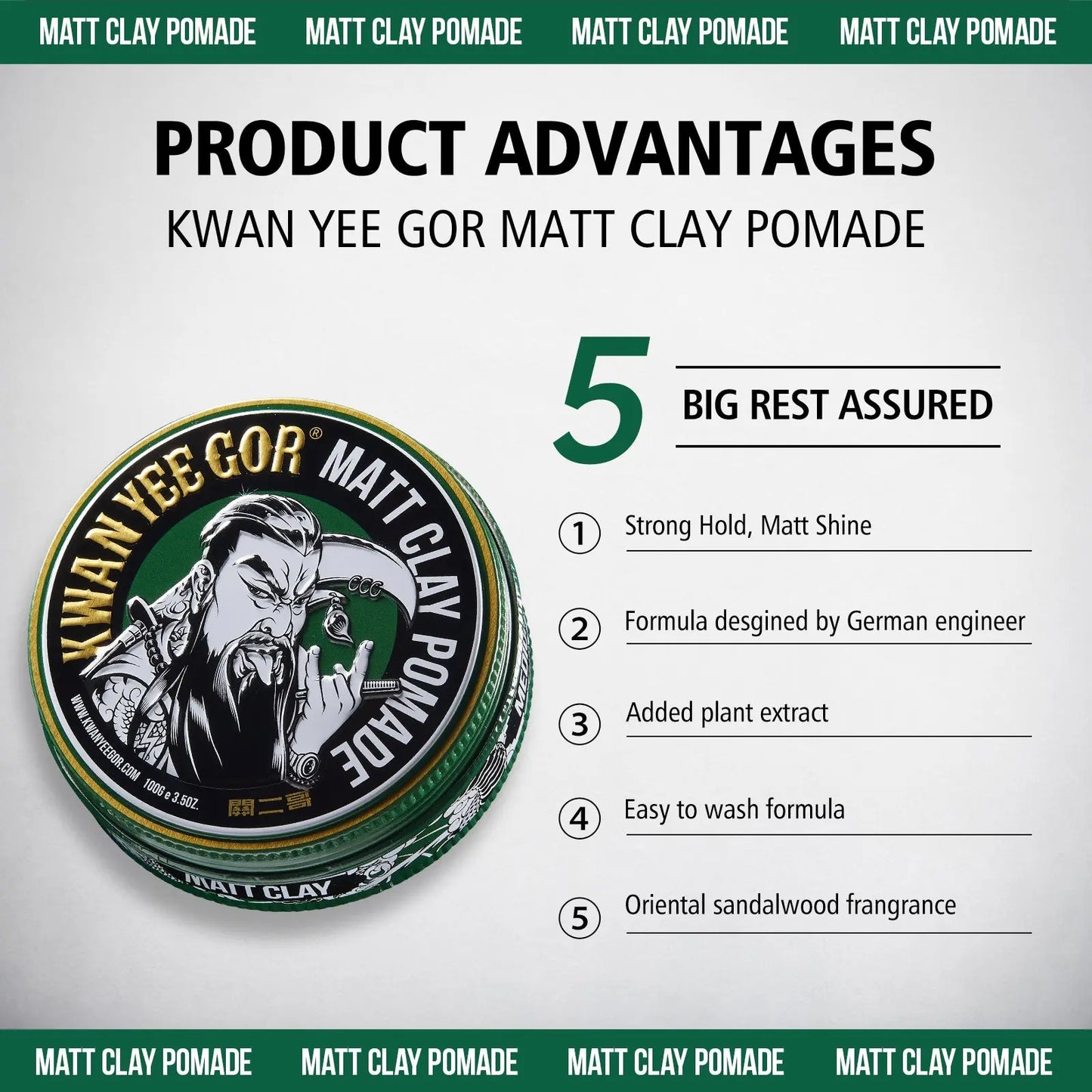 Kwan Yee Gor Matt Clay Pomade for Men – Strong Hold, Water-Based - KWAN YEE GOR