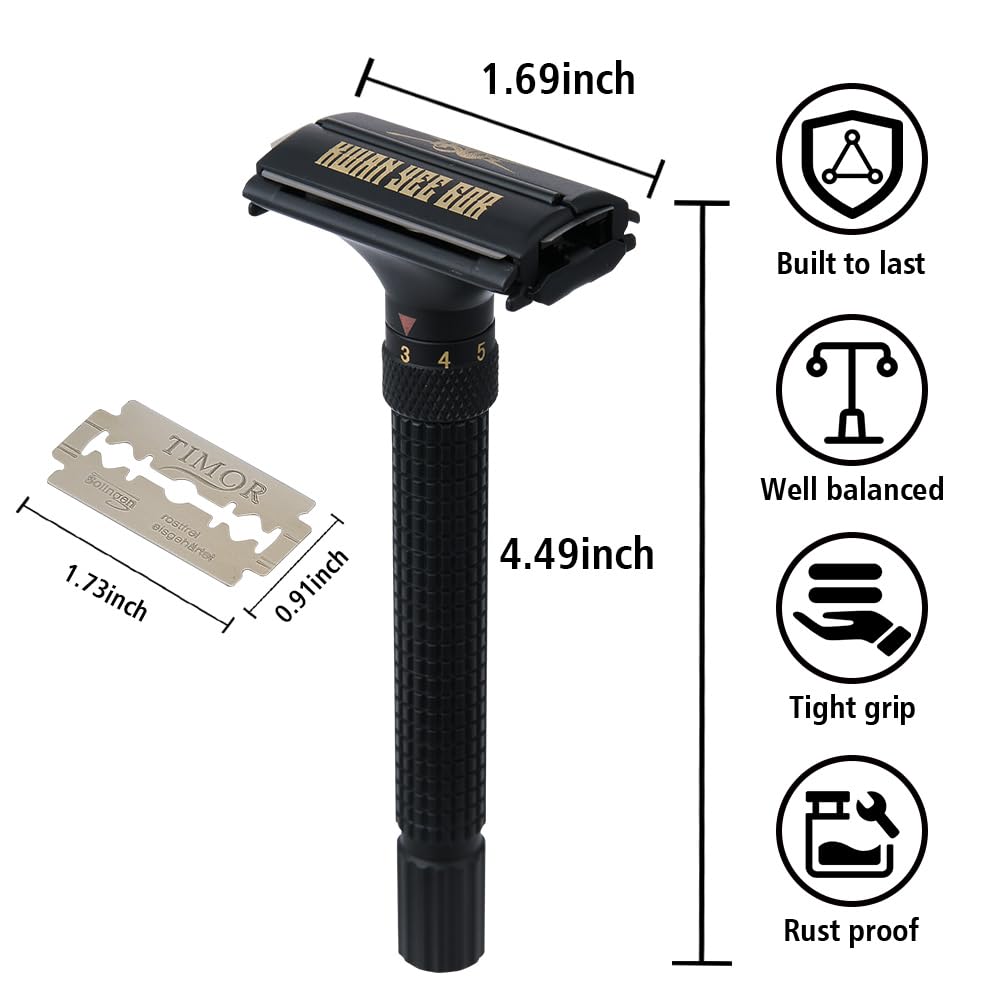 KWAN YEE GOR Safety Razor – Adjustable Brass Double-Edge Shaver - KWAN YEE GOR