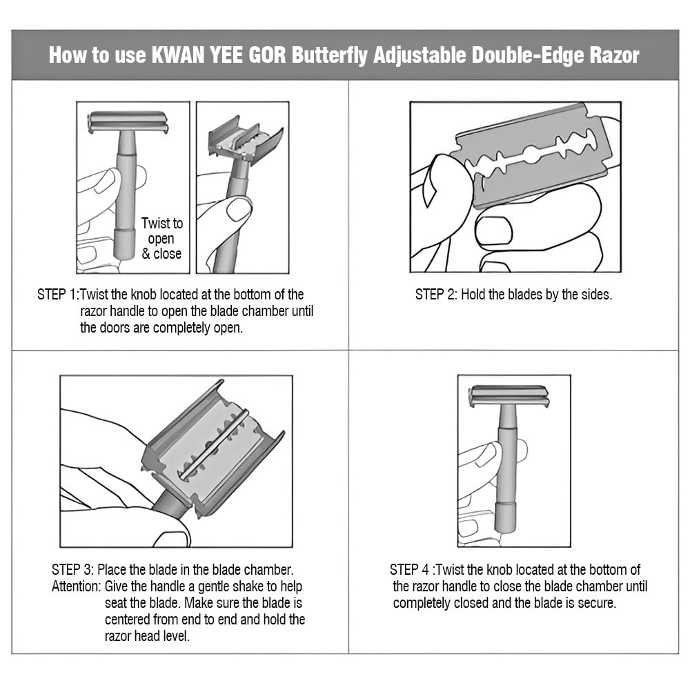 KWAN YEE GOR Safety Razor – Adjustable Brass Double-Edge Shaver - KWAN YEE GOR