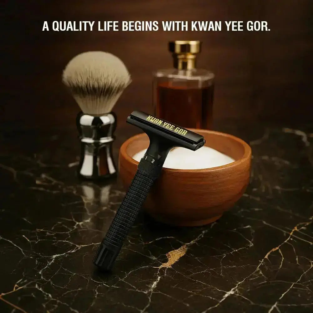 KWAN YEE GOR Double-Edge Safety Razor – Adjustable Brass Double-Edge Shaver with 10 Timor Blade KWAN YEE GOR
