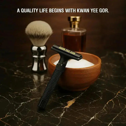 KWAN YEE GOR Double-Edge Safety Razor – Adjustable Brass Double-Edge Shaver with 10 Timor Blade KWAN YEE GOR