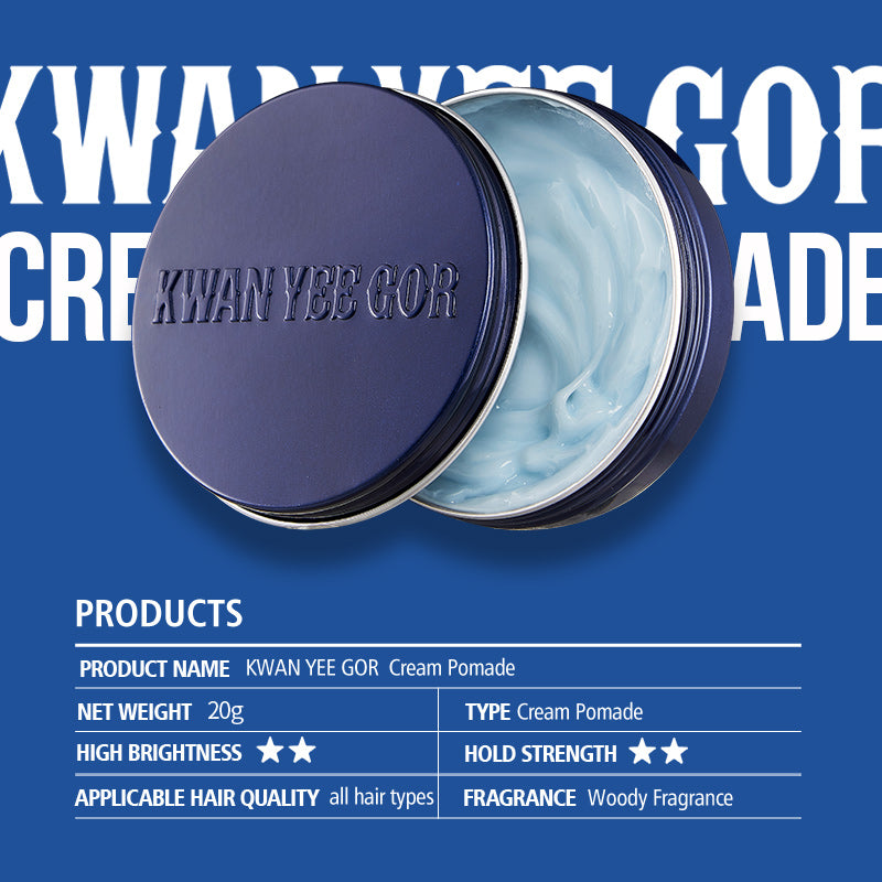KWAN YEE GOR Cream Pomade | Hair Wax with Beeswax, Camellia & Shea Butter