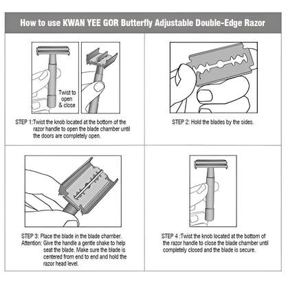 KWAN YEE GOR Safety Razor – Adjustable Brass Double-Edge Shaver - KWAN YEE GOR