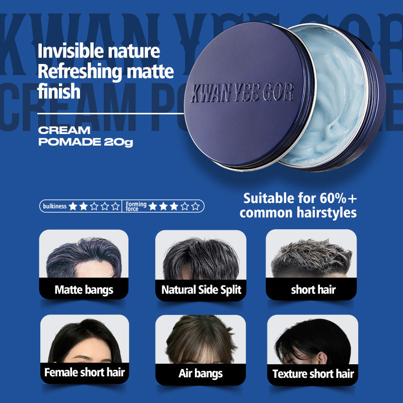 KWAN YEE GOR Cream Pomade | Hair Wax with Beeswax, Camellia & Shea Butter