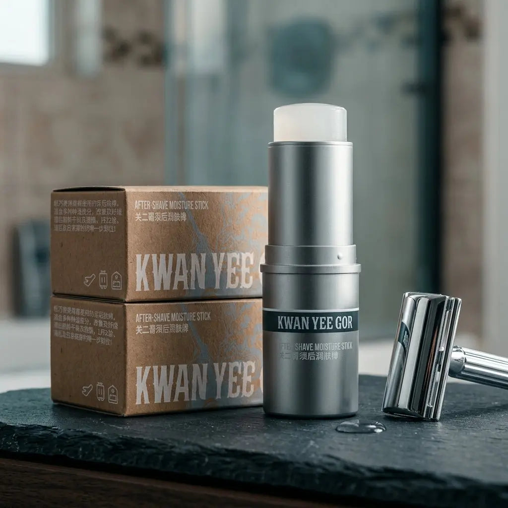 After-shave moisturizing balm stick — Grooming Lifestyle Scene | Generated by Modelize