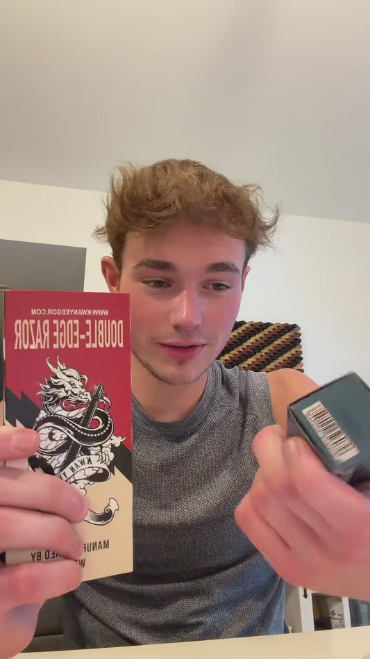 Full Brass Adjustable Safety Razor for Men | Butterfly Open & Long Handle | with 10 German Solingen Blades